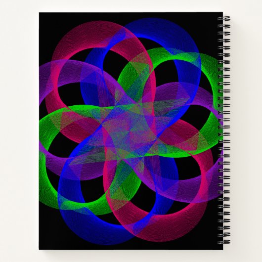 Double Loop Mesh Geometric Spiral Notebook Notitieboek (Achterkant)
