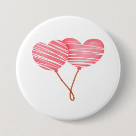 Double Love Celebration Buttonnen – hartvormig Ronde Button 7,6 Cm
