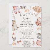 Double Love Girl Twins Pink Virtual Baby shower Kaart (Voorkant)