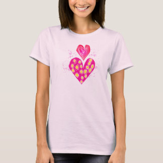 Double Love Heart Flower deco T-shirt