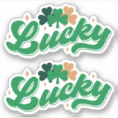 Double Lucky St. Patrick's Day gesneden vinyl Stic Sticker (Voorkant)
