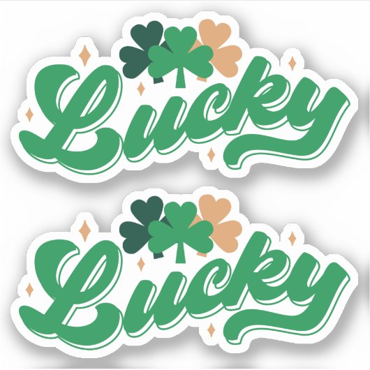 Double Lucky St. Patrick's Day gesneden vinyl Stic Sticker (Voorkant)