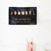 Double-Lunar Wax Wan Volle ROOS GOUDEN Maan Fasen Spandoek (Insitu)