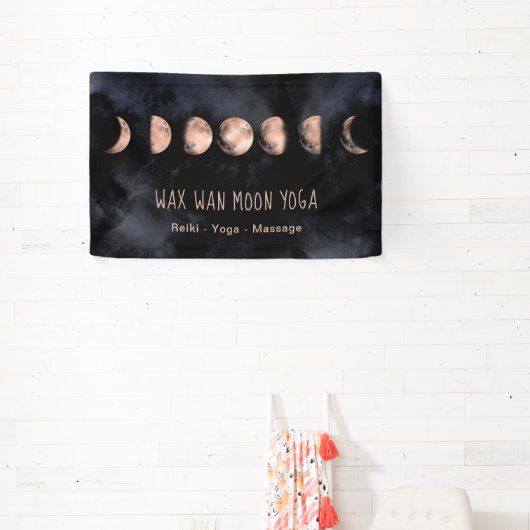 Double-Lunar Wax Wan Volle ROOS GOUDEN Maan Fasen Spandoek (Insitu)