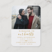 Double Memorial Funeral Photo Gold Prayer Kaart Visitekaartje (Voorkant)