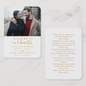 Double Memorial Funeral Photo Gold Prayer Kaart Visitekaartje (Voorkant / Achterkant)