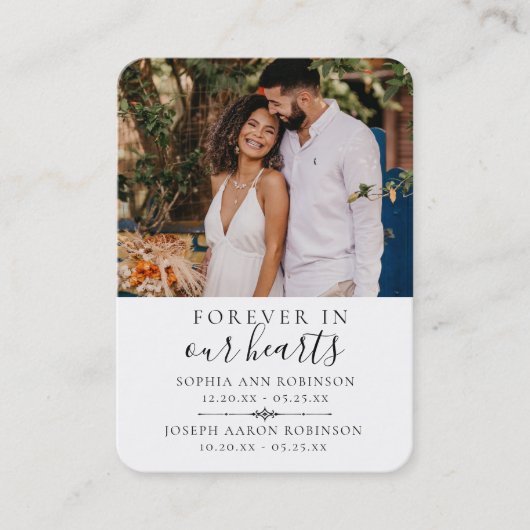 Double Memorial Funeral Photo Prayer Kaart Visitekaartje (Voorkant)