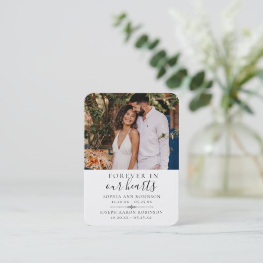 Double Memorial Funeral Photo Prayer Kaart Visitekaartje (Staand voorkant)