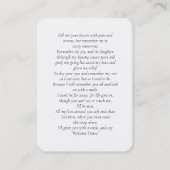 Double Memorial Funeral Photo Prayer Kaart Visitekaartje (Achterkant)