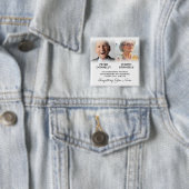 Double Memorial Funeral Photo Vierkante Button 5,1 Cm (In situ)