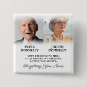 Double Memorial Funeral Photo Vierkante Button 5,1 Cm (Voorkant)