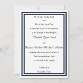 Double Navy Trim - 5x7Wedding Invitation Kaart (Voorkant)