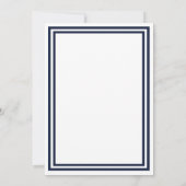Double Navy Trim - 5x7Wedding Invitation Kaart (Achterkant)