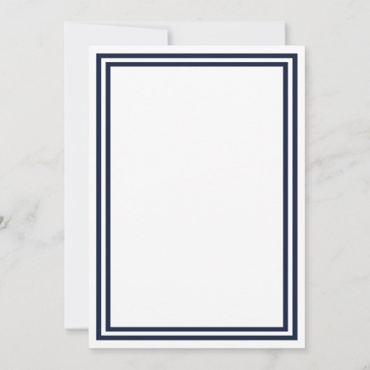 Double Navy Trim - 5x7Wedding Invitation Kaart (Achterkant)