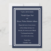 Double Navy Trim - 5x7Wedding Invitation Kaart (Voorkant)