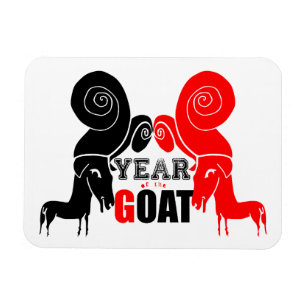 Double Odd Goat Chinese Year Zodiab Photo Magnet Magneet