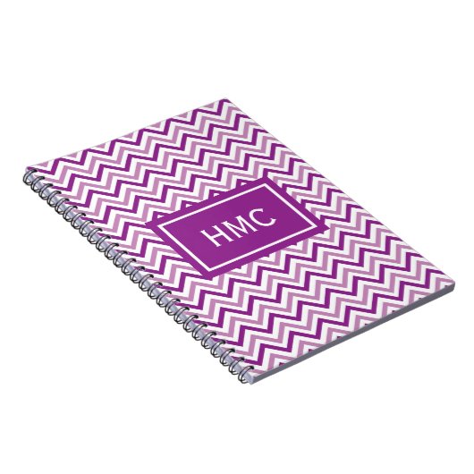 Double Paars Chevron Monogram Notitieboek (Rechterzijde)
