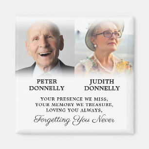 Double Photo Memorial Funeral Favor Magneet