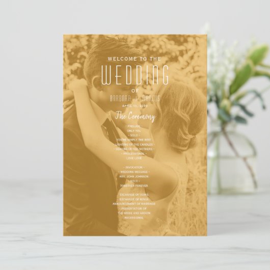 Double Photo Wedding Programmakaart (Staand voorkant)