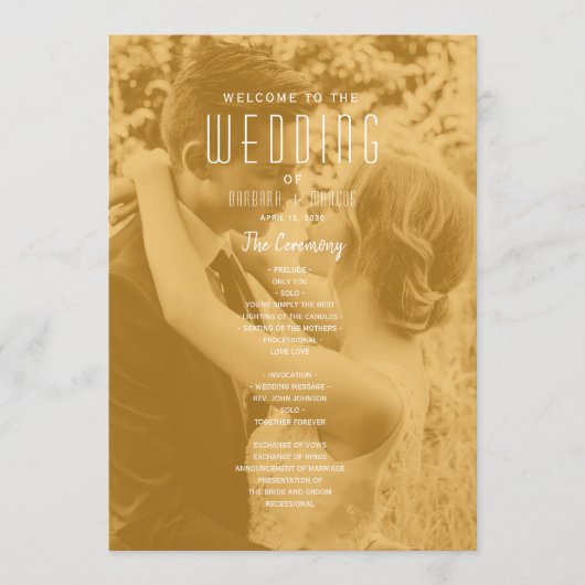 Double Photo Wedding Programmakaart (Voorkant)