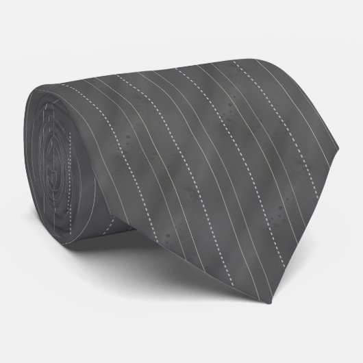 Double Pinstriped | Dk. Gray Stropdas (Opgerold)