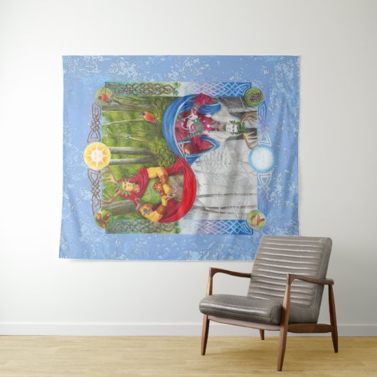 Double Portrait of the Holly King and Oak King Wandkleed (In Situ (horizontaal))