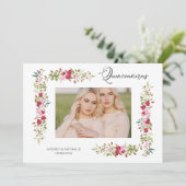 Double Quinceañera Spain Whimsical Typografie Kaart (Staand voorkant)