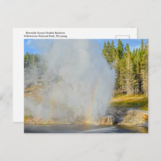Double Rainbow at Riverside Geyser, Yellowstone Briefkaart (Voorkant / Achterkant)