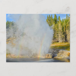Double Rainbow at Riverside Geyser, Yellowstone Briefkaart