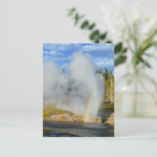 Double Rainbow at Riverside Geyser, Yellowstone Briefkaart (Staand voorkant)
