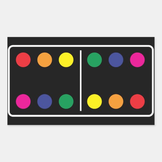 Double Rainbow Domino Sticker (Voorkant)