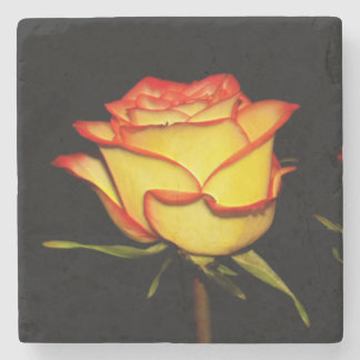 Double Red and Yellow Rose Bloom Stenen Onderzetter