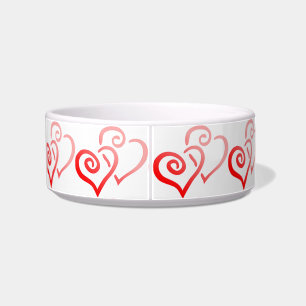 Double Red Swirly geeft keramisch zakje Bowl Voerbakje