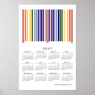 Double Regenboog Streepjescode 2027 Agenda Poster