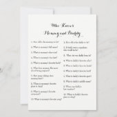 Double Side Baby shower Games - Advies | Wie weet Kaart (Voorkant)