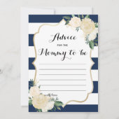 Double Side Bloemen Navy Baby shower Spelletjes Kaart (Achterkant)