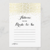 Double Side Gold Confetti Vrijgezellenfeest games Advieskaart (Achterkant)