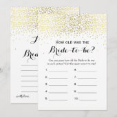 Double Side Gold Confetti Vrijgezellenfeest games Advieskaart (Voorkant / Achterkant)