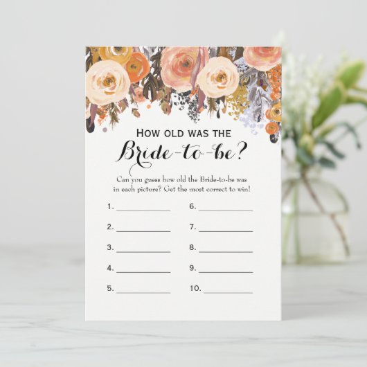 Double Side Herfst Bloemen Vrijgezellenfeest Spell Kaart (Staand voorkant)