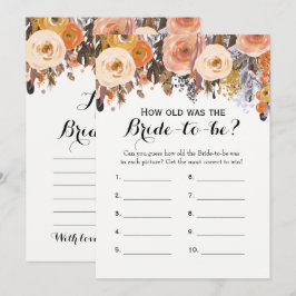 Double Side Herfst Bloemen Vrijgezellenfeest Spell Kaart