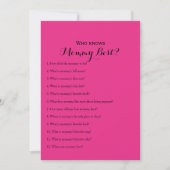 Double Side Hot Pink Baby shower Spelletjes Kaart (Voorkant)