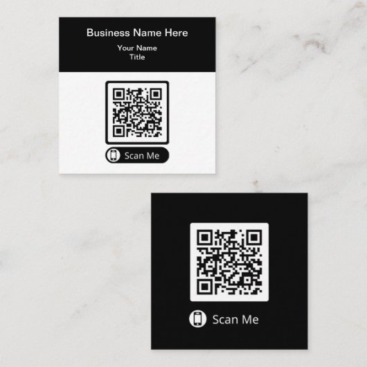 Double Side QR Code Promotional Business Cards  Vierkante Visitekaartje (Voorkant / Achterkant)