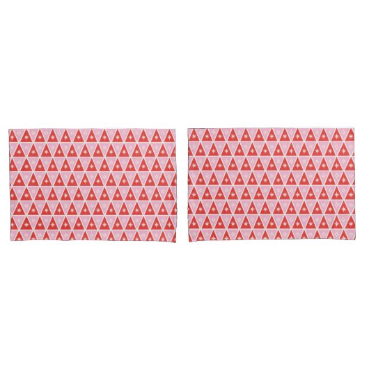 Double-side Retro Pink & Red Christmas Kussensloop (Voorkant-Set)