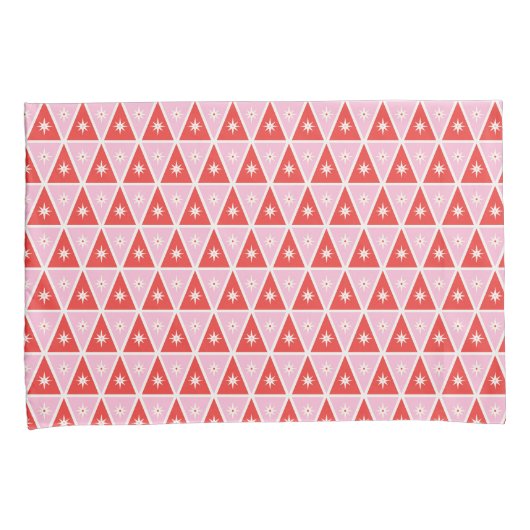 Double-side Retro Pink & Red Christmas Kussensloop (Voorkant-Rechts)