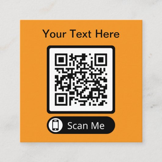 Double Side Scannable QR Code Vierkante Visitekaartje (Voorkant)