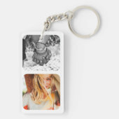 Double Sided 4 Photo Template Rond White Sleutelhanger (achterkant)