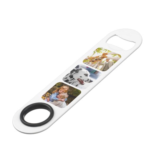 Double Sided 6 Foto Sleutelhanger Bottle Open Speed Flessenopener (Voorkant Gekanteld)