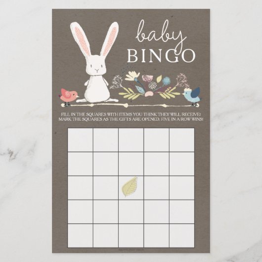 Double Sided Baby shower Games a Little Bunny (Achterkant)