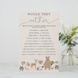 Double Sided Baby shower Games Boho Woodland