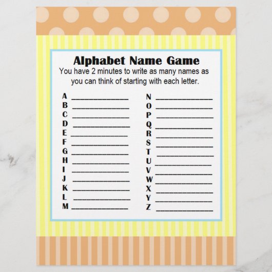 Double Sided Baby shower Games Flyer (Achterkant)